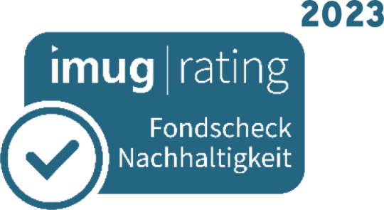 Logo IMUG Rating Fondscheck Nachhaltigkeit 2023