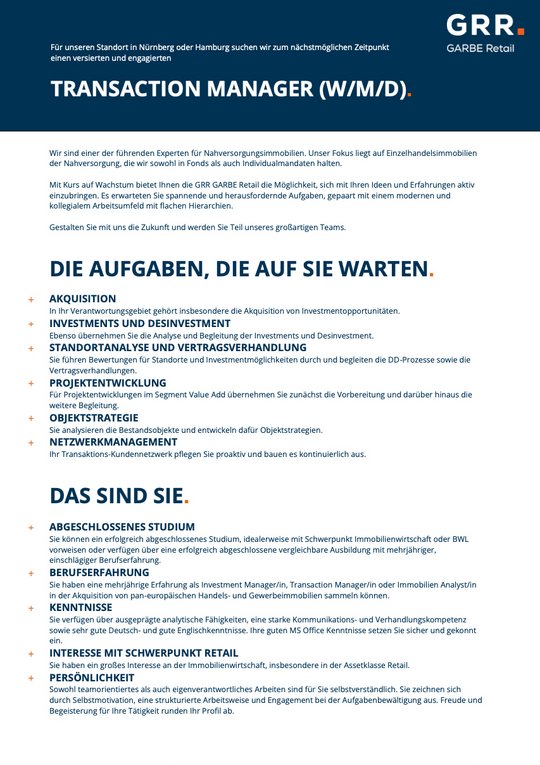 Vorschau: Cover der Stellenanzeige (PDF)