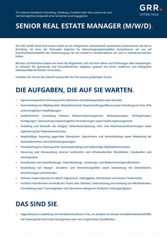 Vorschau Stellenanzeige