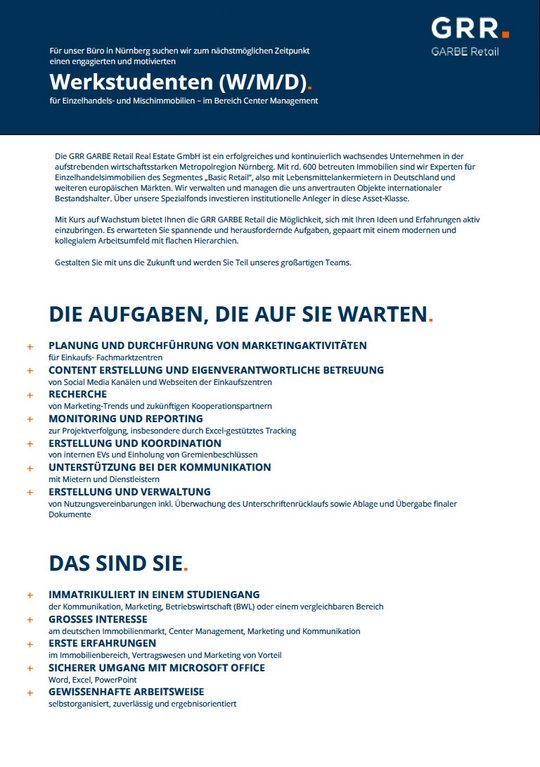 Vorschau Stellenanzeige
