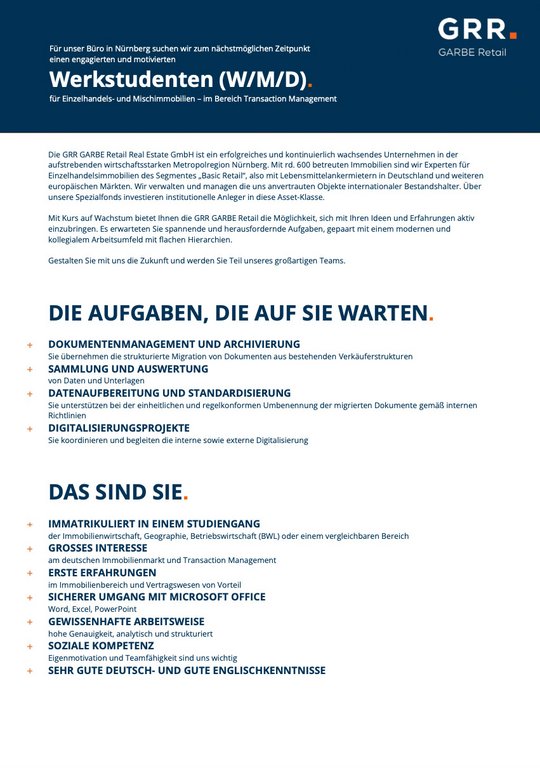 Vorschau Stellenanzeige