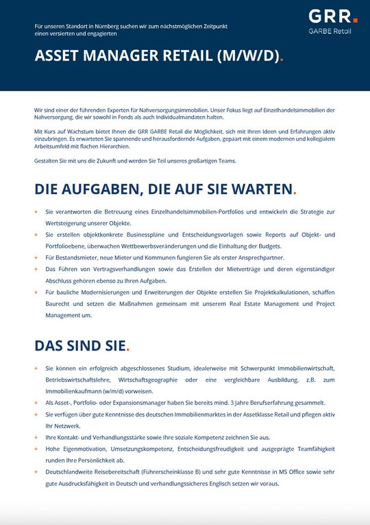 Vorschau Stellenanzeige PDF