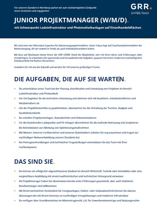 Vorschau Stellenanzeige PDF